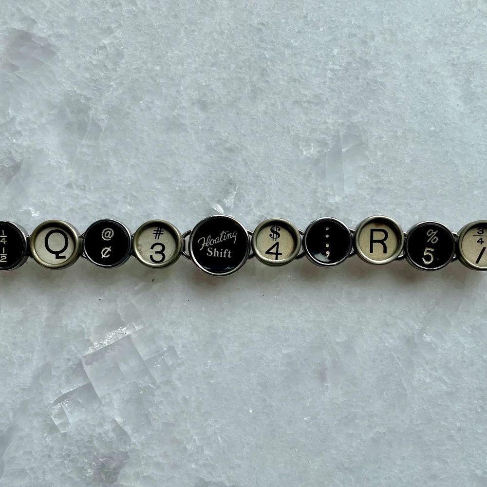 Vintage Typewriter Key Bracelet